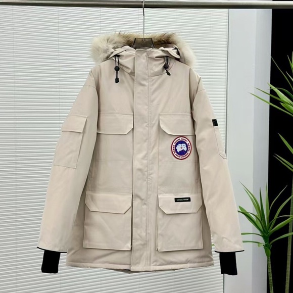 Canada Goose Light Tan Parka with Fur Hood